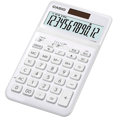 カシオ計算機 CASIO スタイリッシュ電卓 ジャストタイプ12桁 ホワイト JF-S20