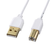 【5個セット】 サンワサプライ 極細USBケーブル　(USB2.0　A-Bタイプ) KU2