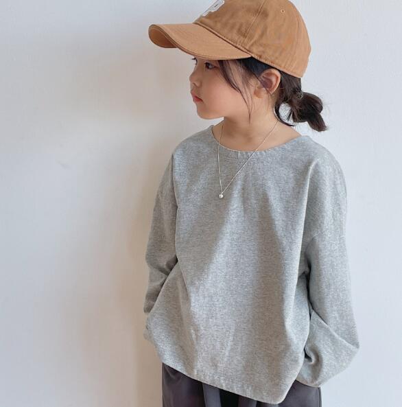 子供服　ブラウス　無地　綿　秋　冬　韓国ファッション　シンプル