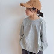 子供服　ブラウス　無地　綿　秋　冬　韓国ファッション　シンプル
