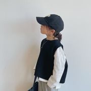 子供服　ベスト　無地　綿　秋　韓国ファッション　シンプル
