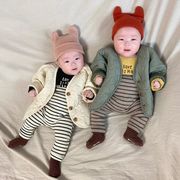 ins 秋冬新作 スタイル綿ジャケット 男女赤ちゃん 可愛い 洋風 コート 長袖 上着 韓国 小さい綿服