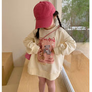 お勧め 秋冬新作 韓国風子供服 女の子 長袖上着 フーディ スウェット プルオーバー トップス 熊Tシャツ7-15