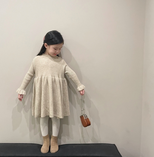 2022秋冬新作 韓国子供服 セーター ゆとり ニット ワンピース ベビー服