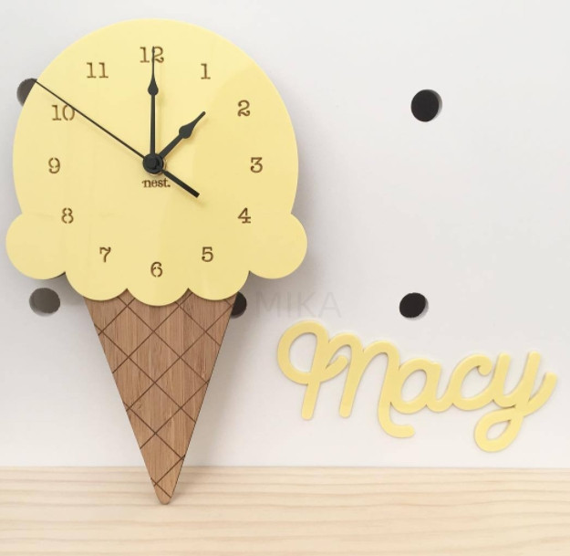 INS 人気 静粛 目覚まし時計  アイスクリーム   掛け時計   置物を飾る 創意撮影装具 インテリア  8色
