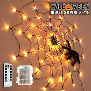 ハロウィン 電飾 蜘蛛 クモ ライト 飾り 蜘蛛の巣 光る LEDライト ネットライト  電池 USB  ハロウィン飾り