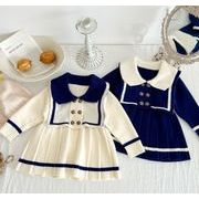 人気   韓国子供服  子供服 ニットワンピース  スカート  長袖  女の子 ベビー服    キッズ服 2色