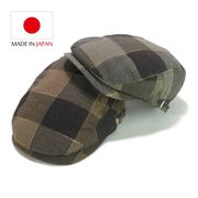 　日本製コットンウィンターチェックハンチング　ヤング帽子
