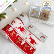 Christmas限定 トナカイ柄 リボン テープ プレゼント包装用 クリスマス用品 オーナメント