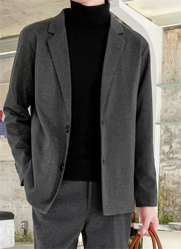安いのに高く見える 韓国ファッション 怠惰な風 ジャケット スリム 短いスタイル 厚手 スーツ