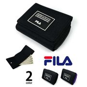 全2色 FILA（フィラ） ラバーロゴ デザイン ナイロン 三つ折り ミニ財布