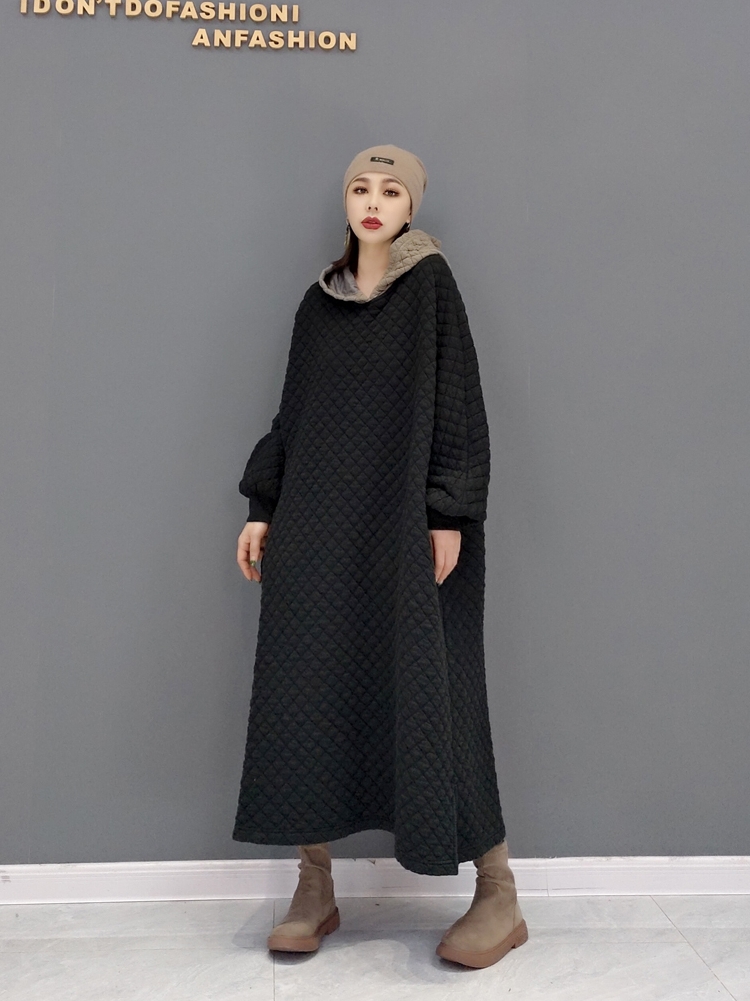 初回送料無料ヨーロッパの秋の新作ファッション綿フード付きワンピースレディースファション服