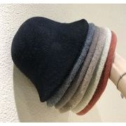 秋冬人気  ハット  レディース かわいい ニット帽 キャップ バケットハット韓国ファッション4色