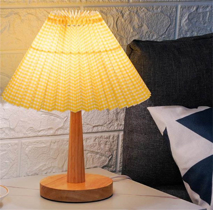 電気スタンド レトロ プリーツ ベッドサイドランプ ベッドルーム