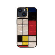 ikins 天然貝ケース for iPhone 14 Mondrian 背面カバー型 I2