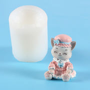 人気 石鹸ローソク アロマキャンドル 素材 蝋燭 モールド 手作りゴム型 UVレジン アロマ型 装飾 猫