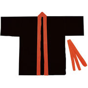 ARTEC カラー不織布ハッピ 子供用 S 黒(赤襟) ATC1550