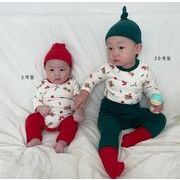 韓国風子供服  スウェット ベビー服 トップス＋ズボン2点セットロンパース 帽子　tシャツ キッズ 2色