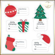 宛名書きクリスマスシール ツリー 靴下 販促シール ラベル ステッカー ギフト 包装  ラッピング用品 梱包材