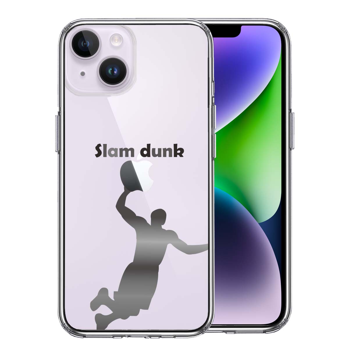 iPhone14 側面ソフト 背面ハード ハイブリッド クリア ケース バスケットボール スラムダンク