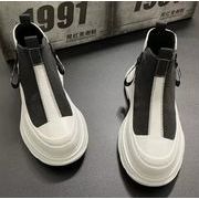 メンズ  靴  シューズ   通気性 厚底 帆布シューズ ハイカット  レトロ 快適  お出かけ