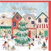 グリーティングカード クリスマス「街のツリー」 メッセージカード