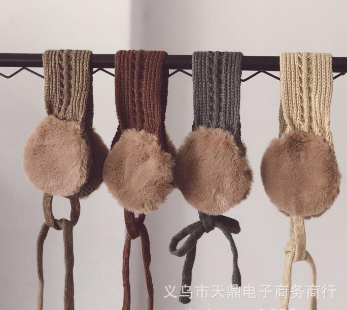 人気 韓国風子供服 子供用 保温も適用 ニット 裹起毛 マフラー 防寒 暖かいマフラー  耳 7色