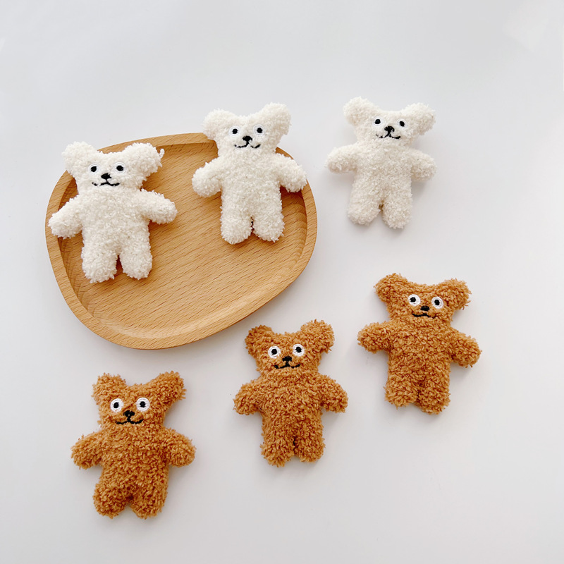 ★ハンドメイド熊さん★ くまさん ぬいぐるみブローチ 針有無 布小物 デコパーツ DIYパーツ