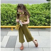 人気 春夏新作 韓国子供服  子供服 ベビー服  2点セット トップス + パンツ キッズ服