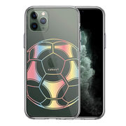 iPhone11pro  側面ソフト 背面ハード ハイブリッド クリア ケース サッカーボール カラー