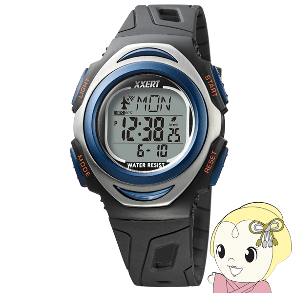 腕時計 デジタル XXERT エグザード ノア精密 電波 ソーラー 防水 ブルー XXW-501BU