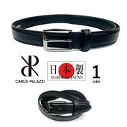 CARLO PALAZZI カルロパラッツィ 日本製 リアルレザー ダブルステッチデザイン ピンバックル ベルト
