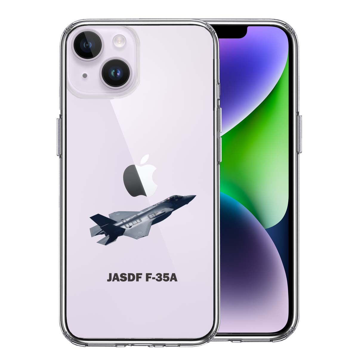 iPhone14 側面ソフト 背面ハード ハイブリッド クリア ケース 航空自衛隊 F-35A 戦闘機