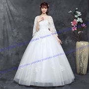 Ｓ～10Ｌ 結婚式 二次会  花嫁 ウェディングドレス プリンセスドレス 白ドレス 編み上げロングドレス