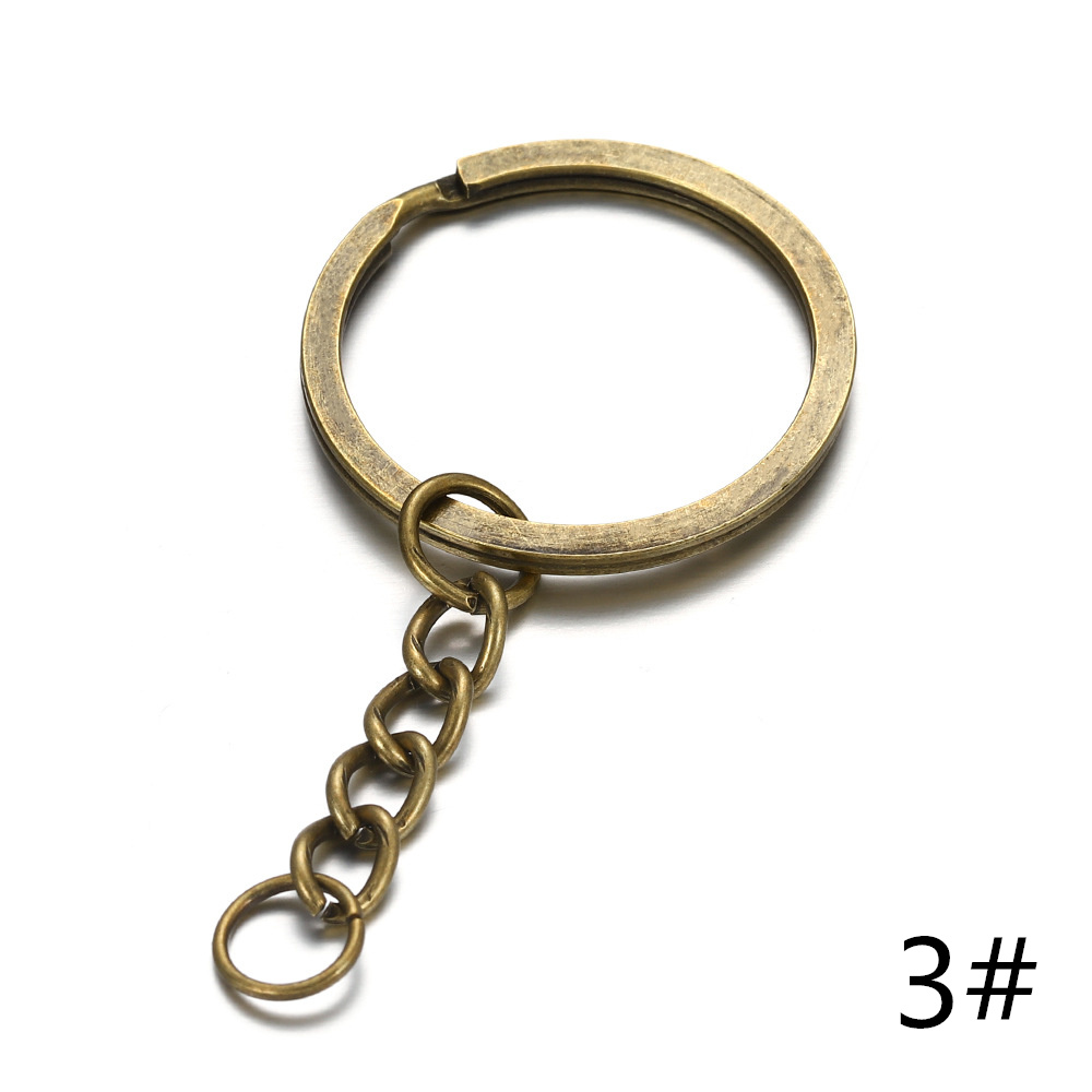 ハンドメイド　資材 6色】チェーン付きニコイル 25/30mm 丸 キーホルダー金具 DIY