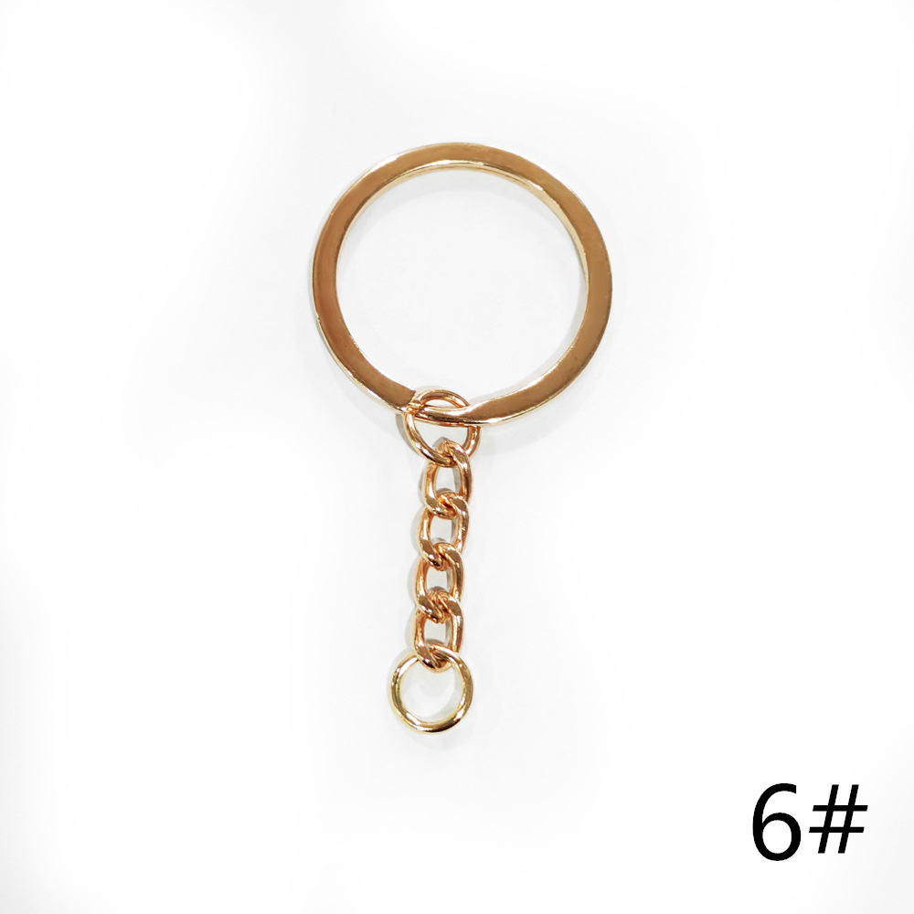 6色】チェーン付きニコイル 25/30mm 丸 キーホルダー金具 DIY