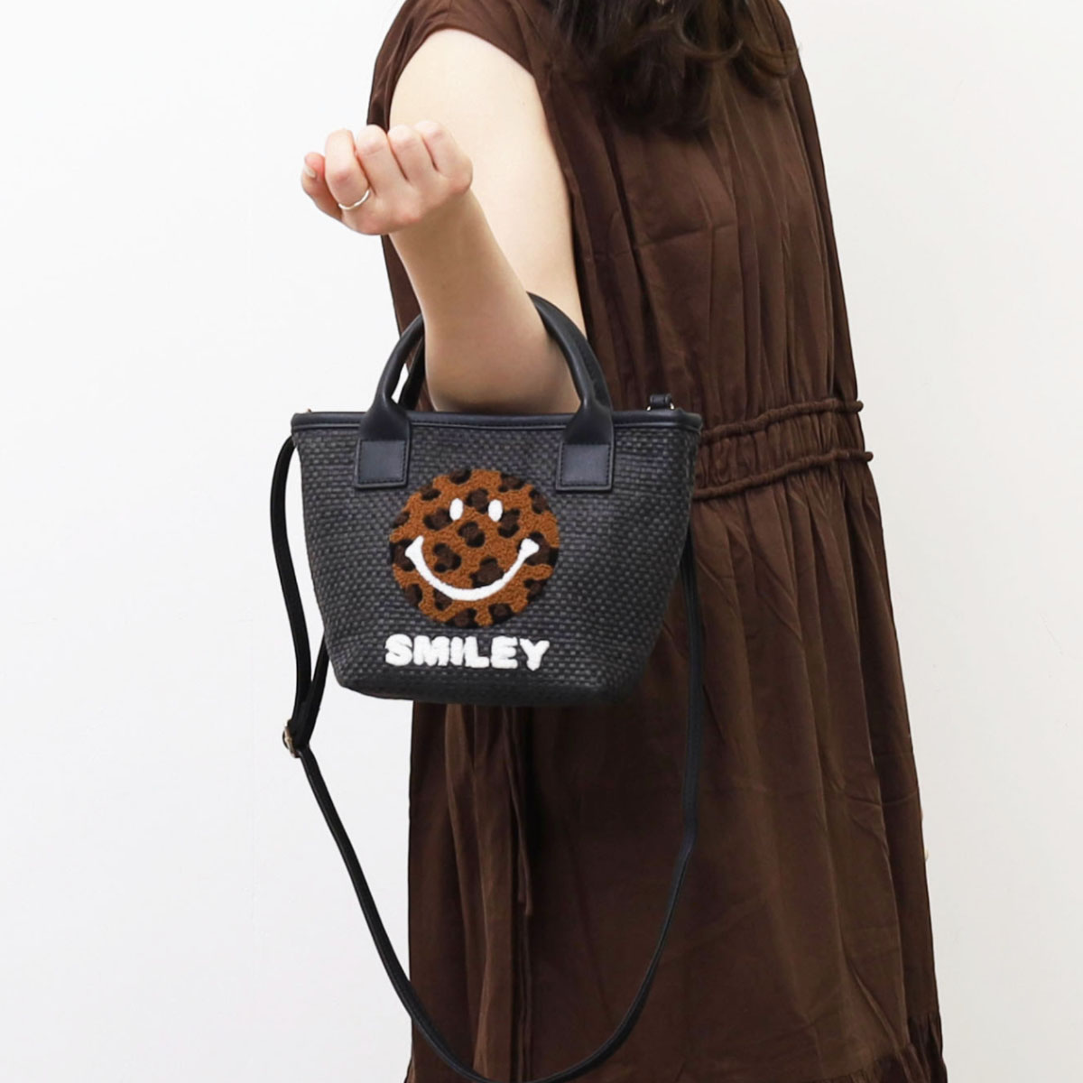 2023新作【COOCO】SMILEY サガラ刺繍ペーパーシートミニショルダー