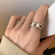指輪　リング　アクセサリー　韓国ファッション　金属　デザイン　メタル　パール