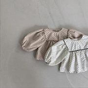 【2023 春夏】韓国 子供服 方襟シャツ潮に波点綿のかわいい子供服