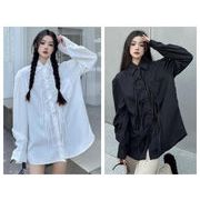 春 秋 ユニセックス トップス シャツ 長袖