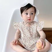 ins 韓国子供服 新生児 ロンパース 小さい花 連体服 女の子 ベビー服
