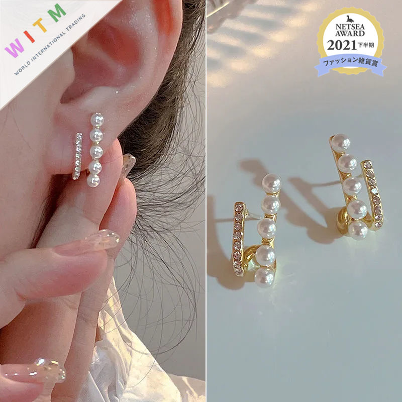 真珠 ピアス 可愛い ラインストーン 耳飾り レディース 高級感 レトロ風 ファッション 2023新作