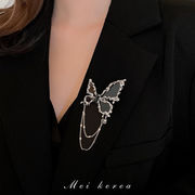 ダイヤモンド蝶のタッセル ブローチ、レトロなデザイン、ファッション スーツ アクセサリー、衣料品