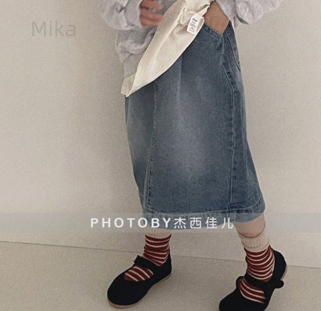 韓国風子供服【2022夏新作】 スカート 女の子 ベビー服 デニム ハーフスカート 80cm-130cm