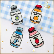 【5種】ジュース 飲み物 刺繍ワッペン ワッペンシール アップリケ ハンドメイド 装飾 補修 DIY服