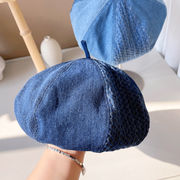 マルチテクスチャタイルベレー帽子春夏新作水洗カウボーイ画家帽万能型きのこ帽子ファッション帽子