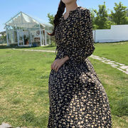 上品な花柄スカート女性の春夏新作インナーボトムワンピースウエストハイソックスミディアムスカート