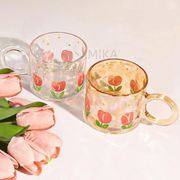 INS 花柄  グラス  インテリア  創意撮影装具  コーヒーカップ  ウォーターカップ   置物を飾る  人気