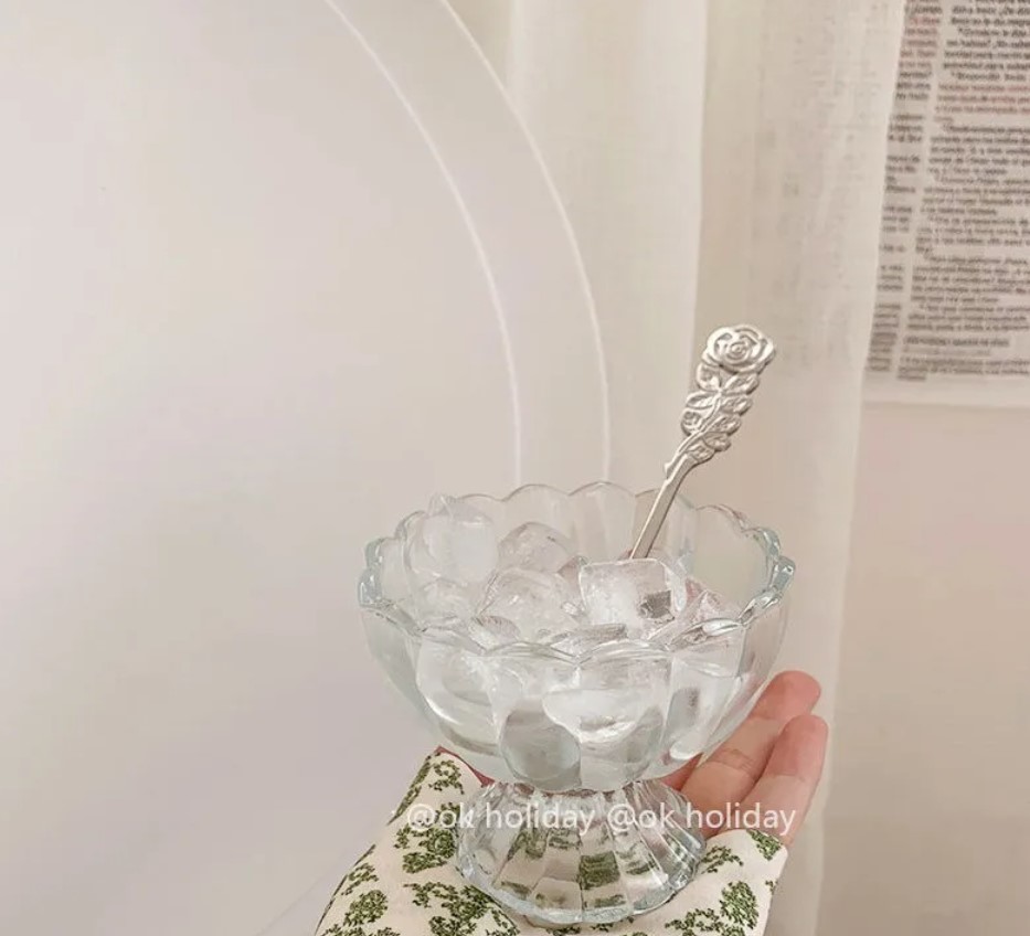 撮影道具   ins   韓国風   ボウル   ガラスアイスクリームグラス   ワイングラス   ガラスカップ