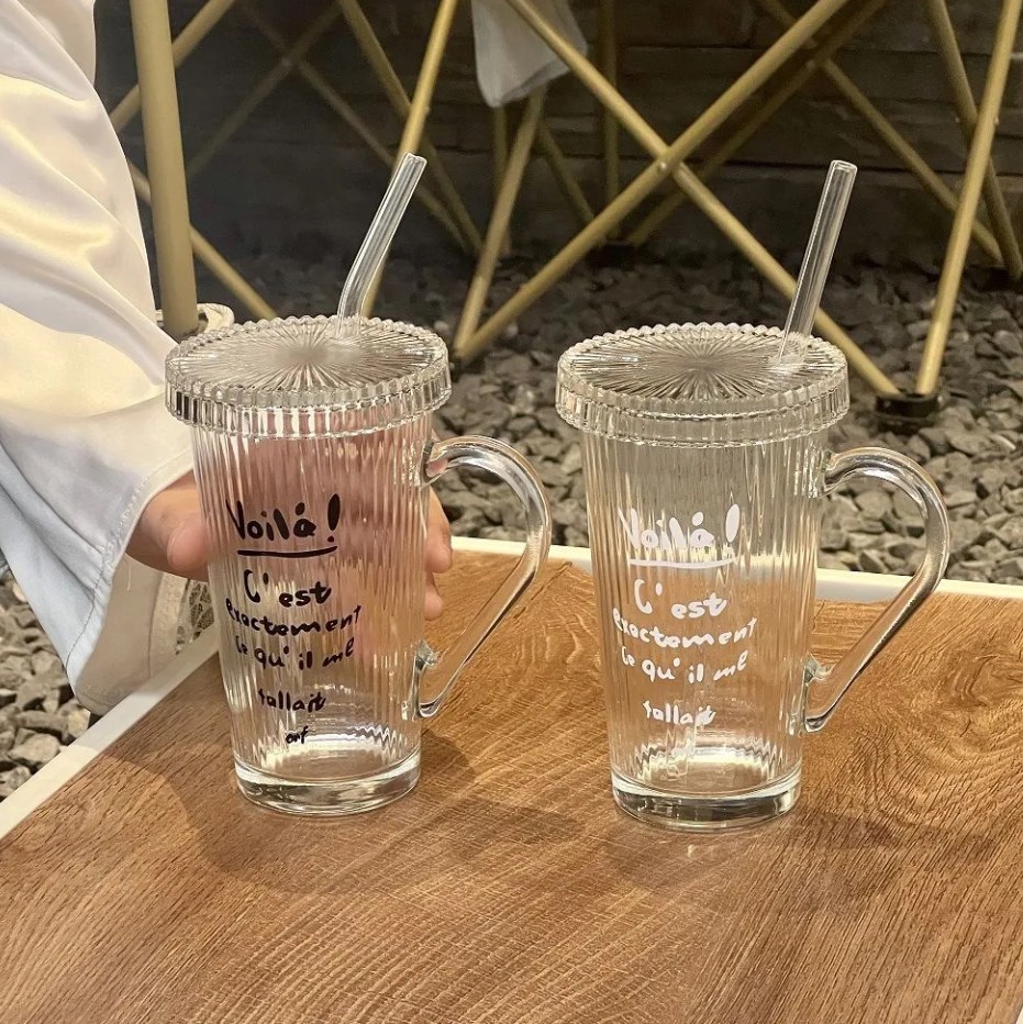 グラス   撮影道具   ins  ワイングラス   蓋付き   シンプル   ストライプ   ガラスカップ